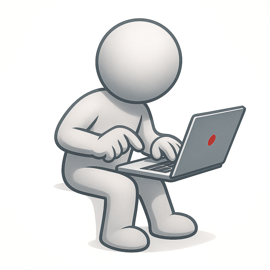 Bonhomme surfant sur le web depuis un ordinateur portable