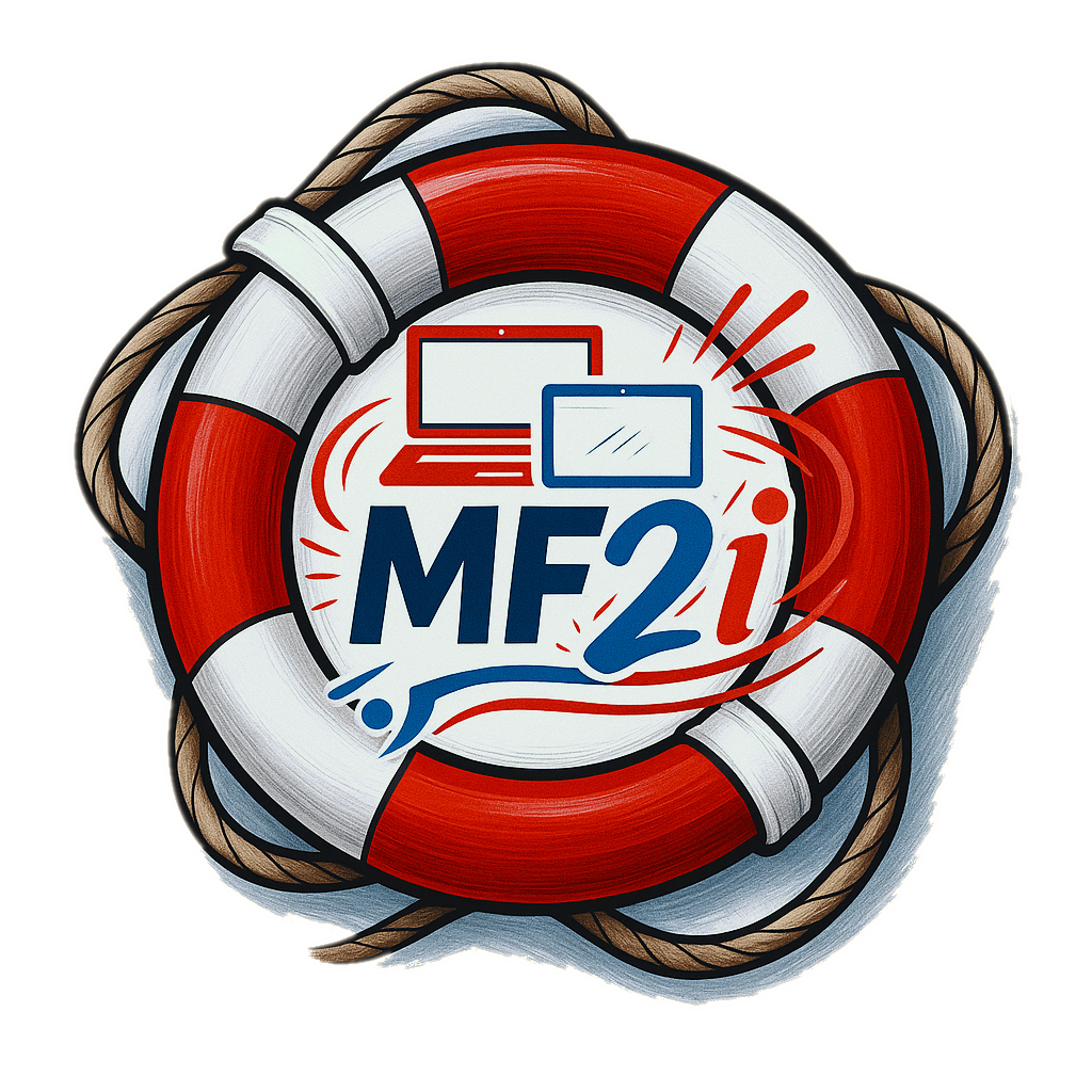 Bouée de sauvetage avec le logo MF2i